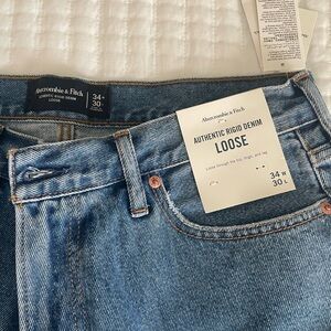 NWT Authentic rigid denim loose Abercrombie